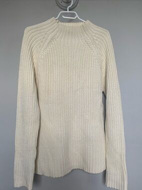 J. Crew Cream Ribbed Tunic Turtleneck Sweater